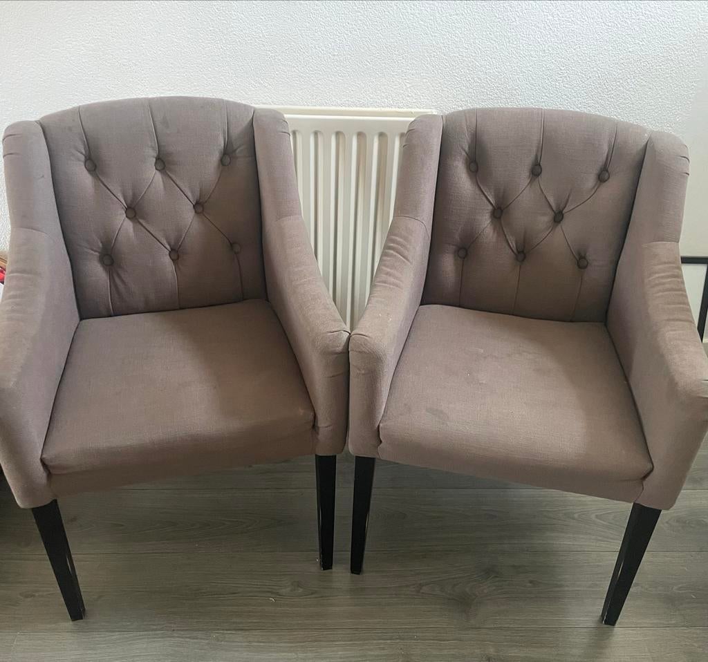 Twee comfortabele eetkamerstoelen, Huis en Inrichting, Stoelen, Gebruikt, Twee, Overige kleuren, Ophalen of Verzenden
