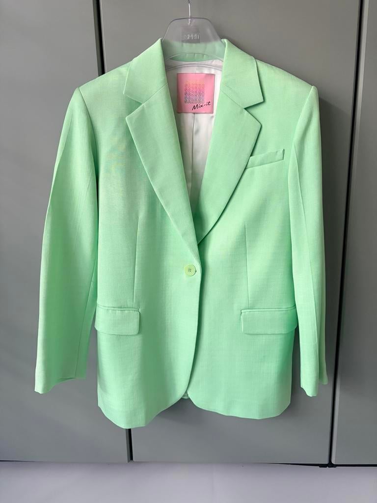 Mintgroene oversized blazer, Sandro, Nieuw, Ophalen of Verzenden, Jasje, Maat 36 (S)
