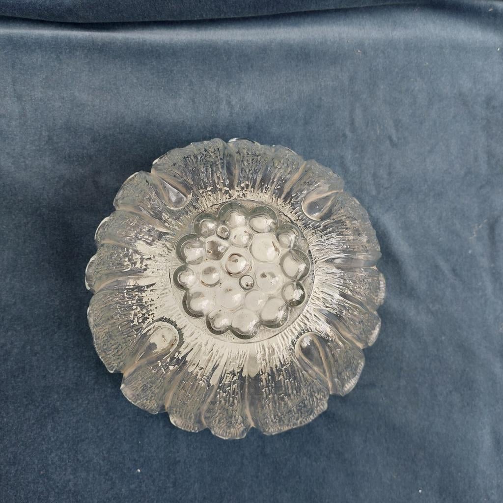 Vintage plafondlamp, plafonnière, Gebruikt, Ophalen of Verzenden, Glas, Onbekend