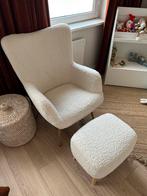 Hundested teddy fauteuil Jysk met voetenbank, Ophalen, Gebruikt, 75 tot 100 cm, 50 tot 75 cm