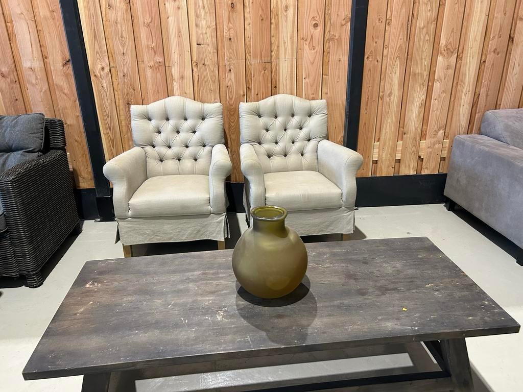 2 prachtige landelijke fauteuils van Woonhuis Elspeet, Huis en Inrichting, Fauteuils, Gebruikt, ., Minder dan 75 cm, Ophalen of Verzenden