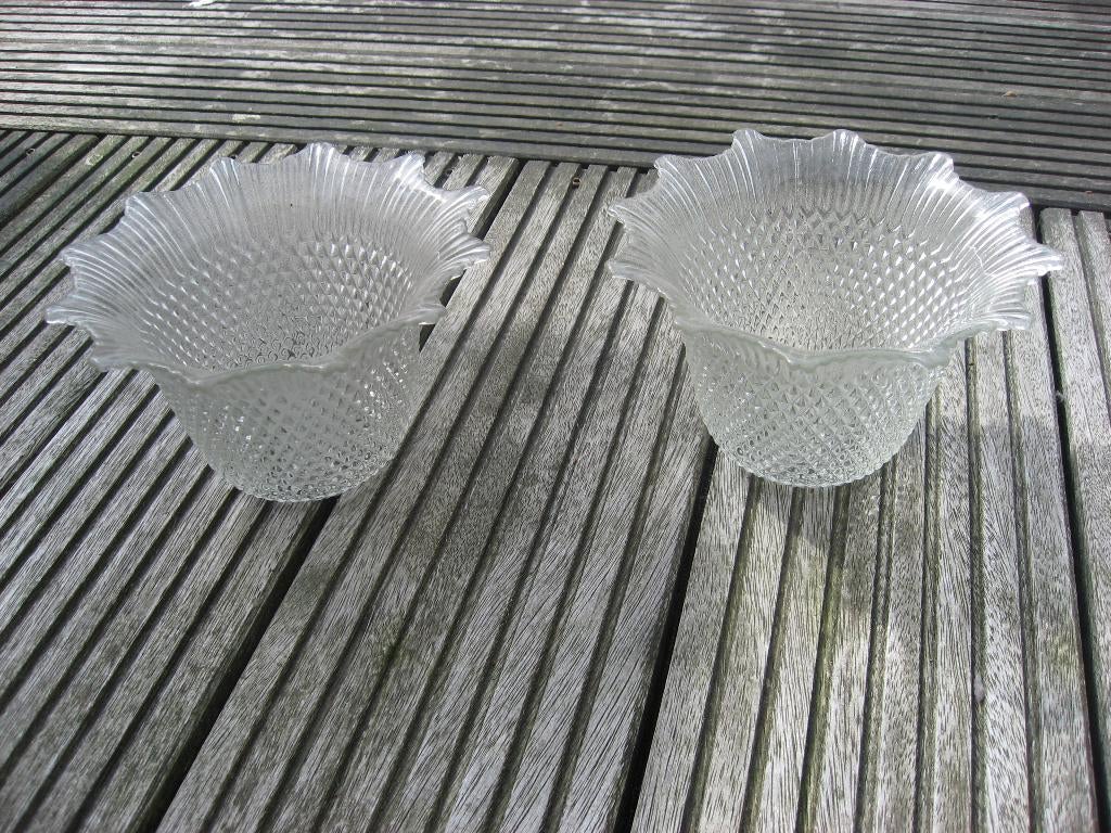 2 mooie glazen windlichten, Overige materialen, Verzenden, Zo goed als nieuw, Kandelaar