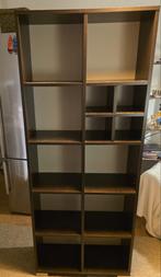 Donkerbruine boekenkast met vakken, Huis en Inrichting, Kasten | Boekenkasten, Met plank(en), Gebruikt, 200 cm of meer, 25 tot 50 cm
