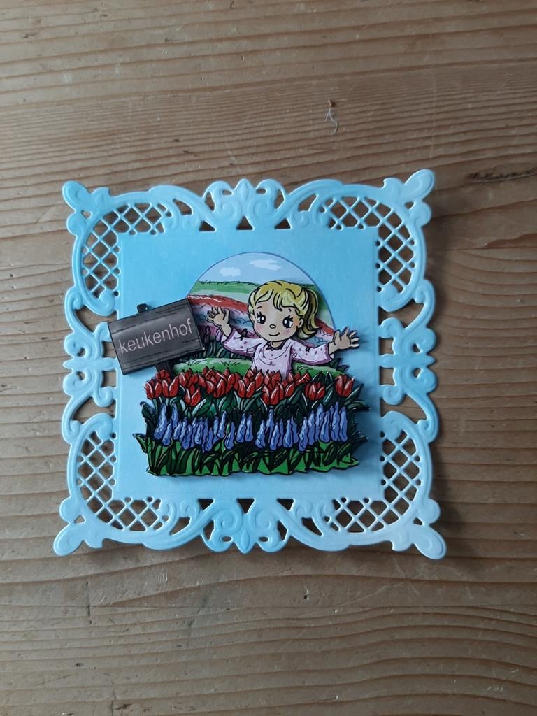 Stans kaart opleg met 3d plaatje tulpen  keukenhof, Ophalen of Verzenden, Nieuw, Overige thema's