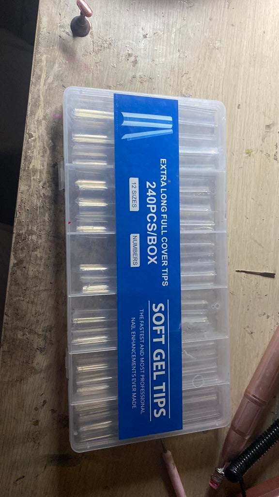 Soft gel tips voor acrylic 240 12 sizes, Overige kleuren, Ophalen of Verzenden, Zo goed als nieuw, Handen en Nagels