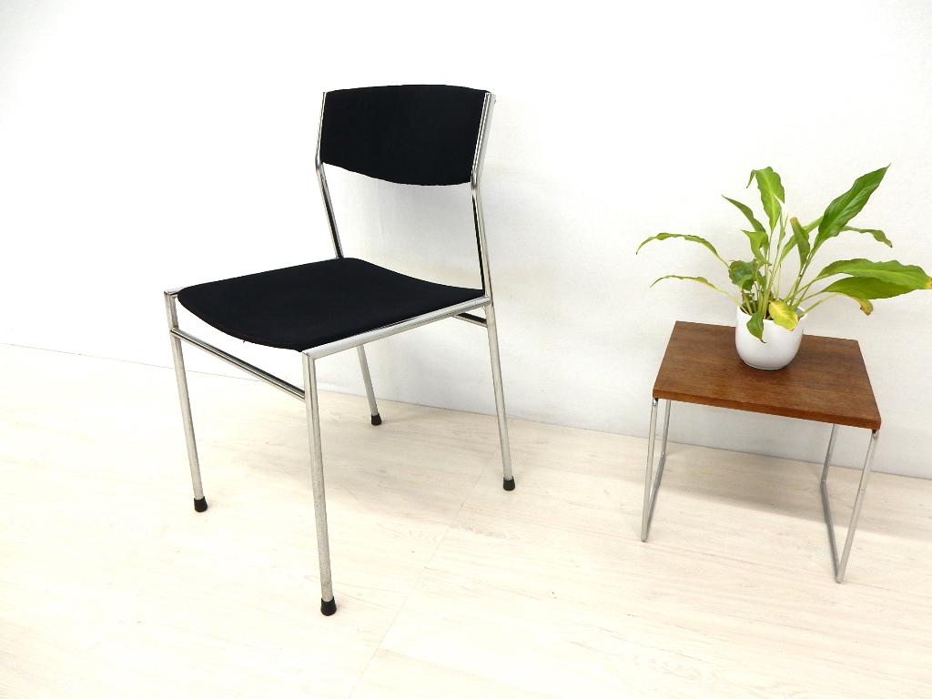 50% korrting Vintage stoel gijs van der sluis eetkamerstoel, Gebruikt, ., Zwart, Vintage