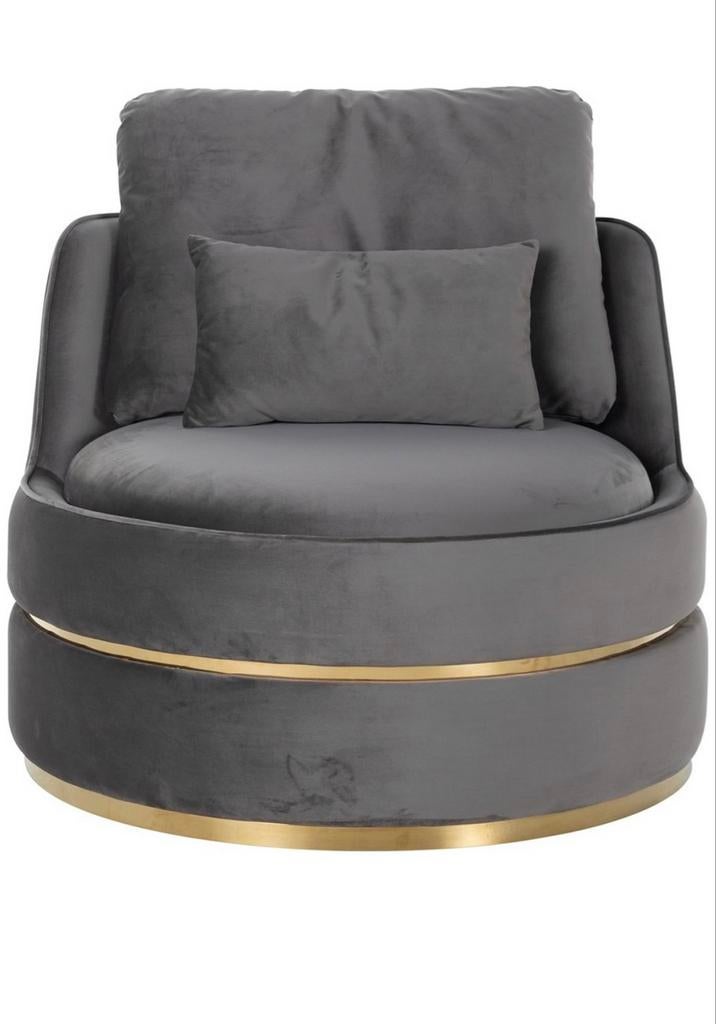 Richmond fauteuil Kylie STONE/gold NIEUW IN DE DOOS, Ophalen, Nieuw, Stof, 75 tot 100 cm