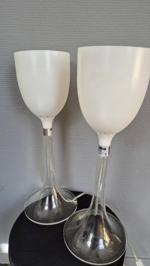 Set transparante tafellampen wit Floss miss K stijl, Ophalen of Verzenden, Gebruikt, Kunststof, Minder dan 50 cm