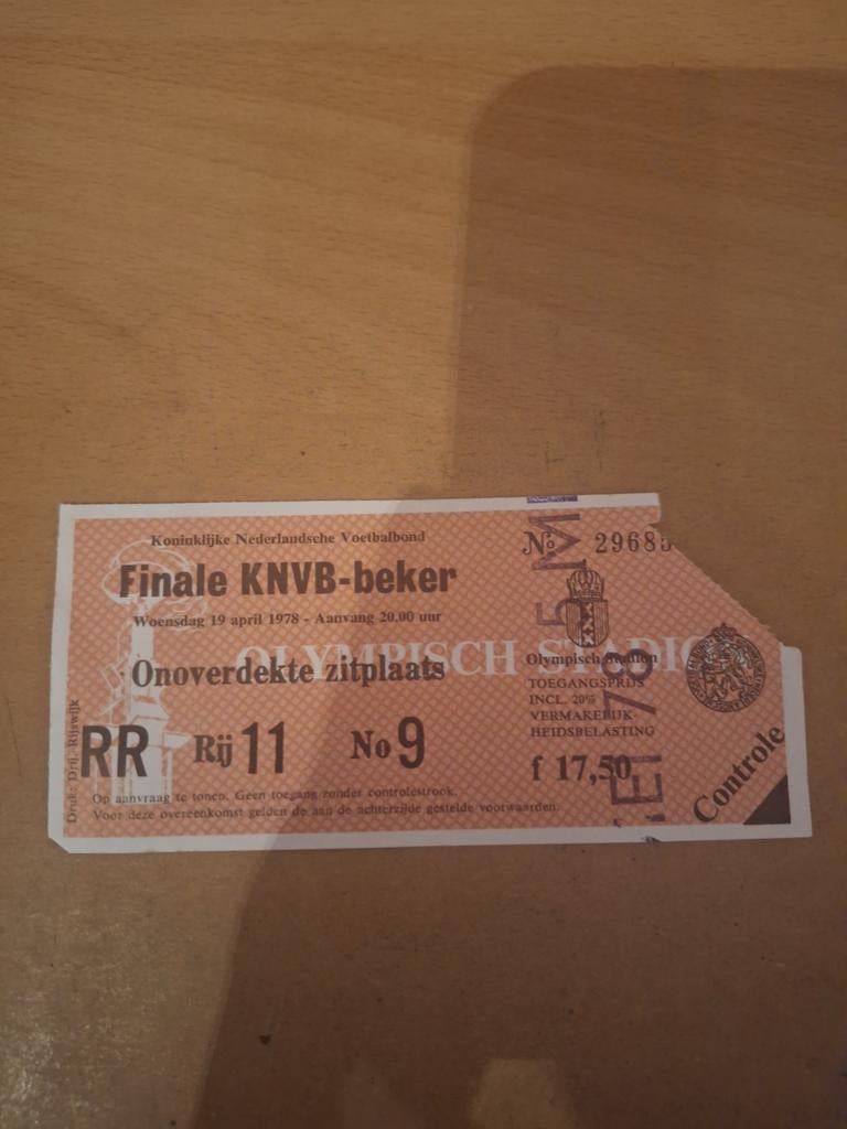 TICKET 1978 KNVB Bekerfinale AZ v Ajax, Ophalen of Verzenden, Zo goed als nieuw, Ajax, Overige typen