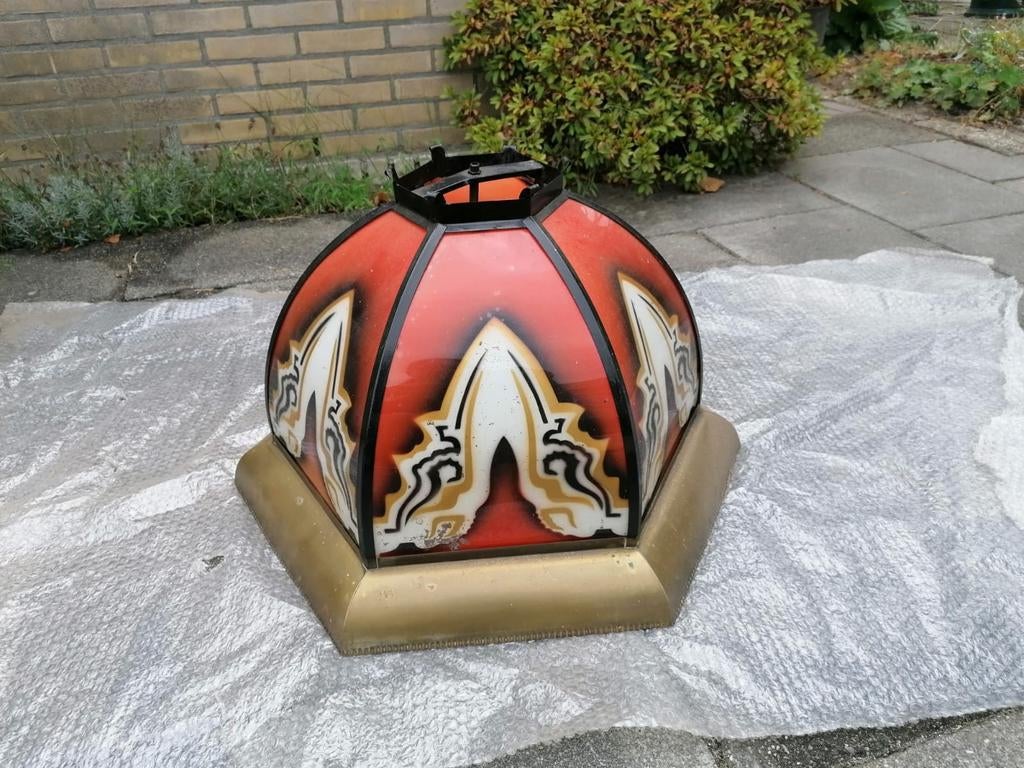 Fraaie amsterdamse school hanglamp uit de jaren 20/30, Antiek en Kunst, Antiek | Lampen, Ophalen