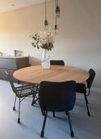 Ronde eikenhouten eettafel - 150 cm, Ophalen, Gebruikt, 100 tot 150 cm, 150 tot 200 cm
