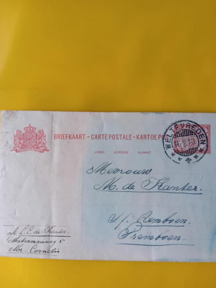 Zeldzame postkaart orchidee uit Indonesië 1913, Verzamelen, Ansichtkaarten | Buitenland, Verzenden