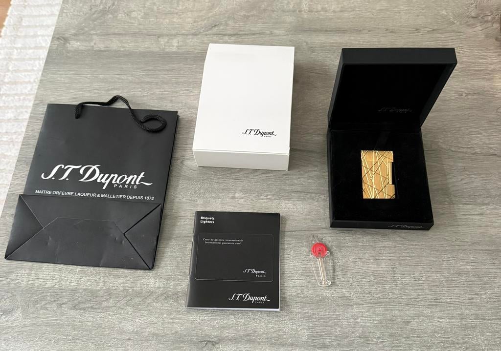 Dupont Aansteker 14 kaarad goud Full Set., Ophalen, Nieuw, Aansteker