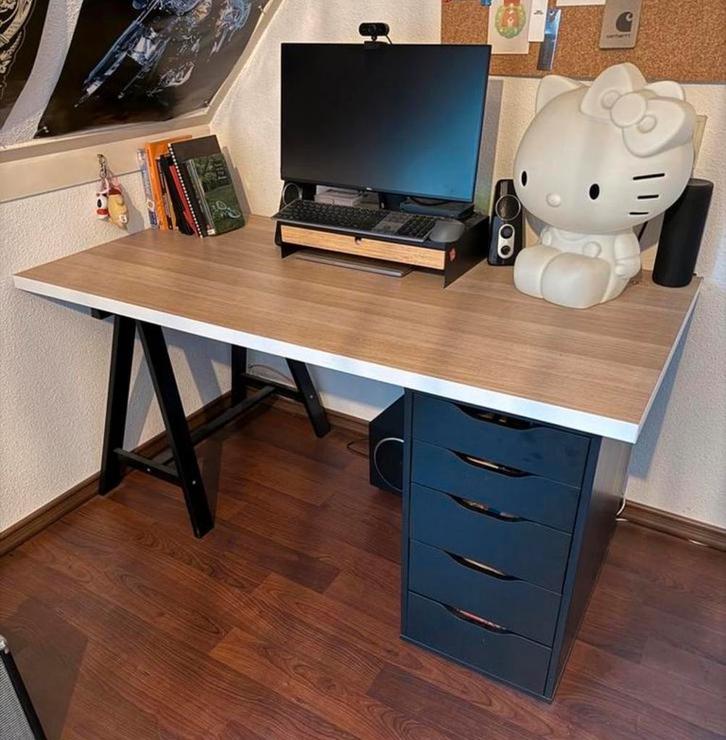 Ikea alex ladekast bureau, Huis en Inrichting, Bureaus, Gebruikt, Bureau, In hoogte verstelbaar, Ophalen