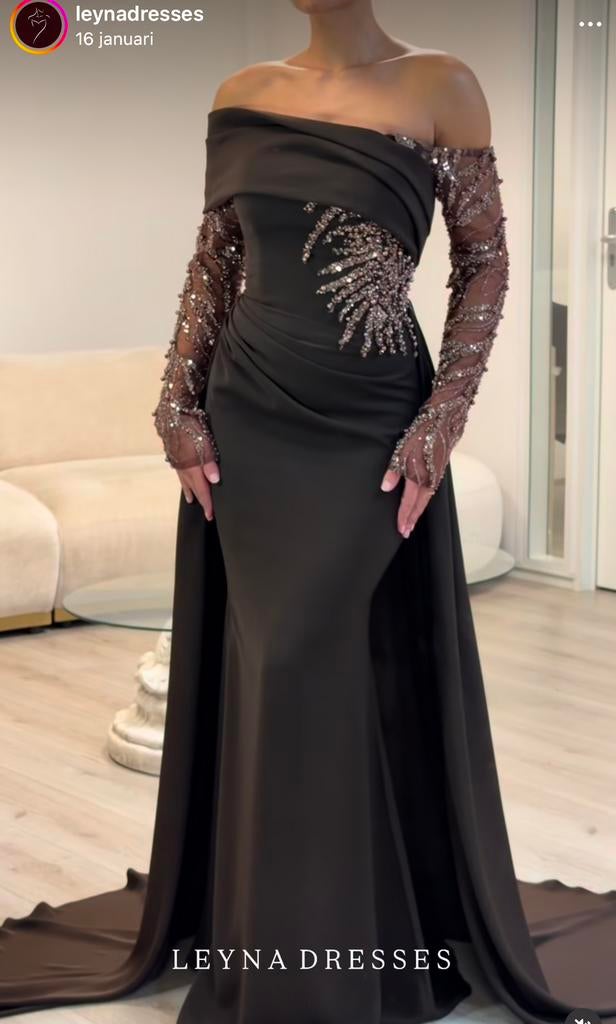 Leynadress abiye maat 40, Ophalen of Verzenden, Zo goed als nieuw, Blauw, Galajurk