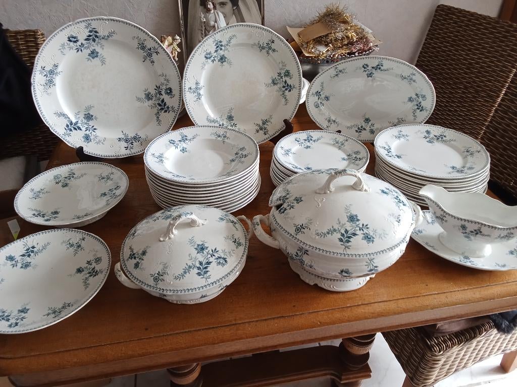 12 persoons eet servies societe ceramique serie YVETTE, Antiek en Kunst, Ophalen