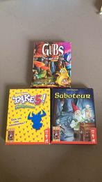 Spelletjesset take5, saboteur en gubs, Hobby en Vrije tijd, Gezelschapsspellen | Kaartspellen, Ophalen of Verzenden, Zo goed als nieuw
