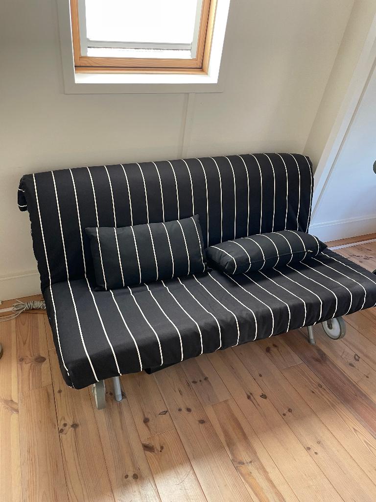 Slaapbankje Ikea, Ophalen, Gebruikt, Zwart, Tweepersoons