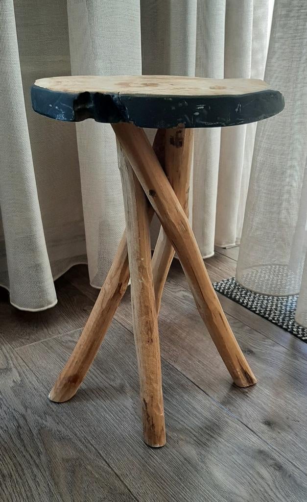 Teakhouten krukje, Ophalen, Minder dan 45 cm, Minder dan 55 cm, Gebruikt