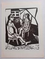 Houtsnede prent Duitsland Expressionisme naakt, Ophalen of Verzenden