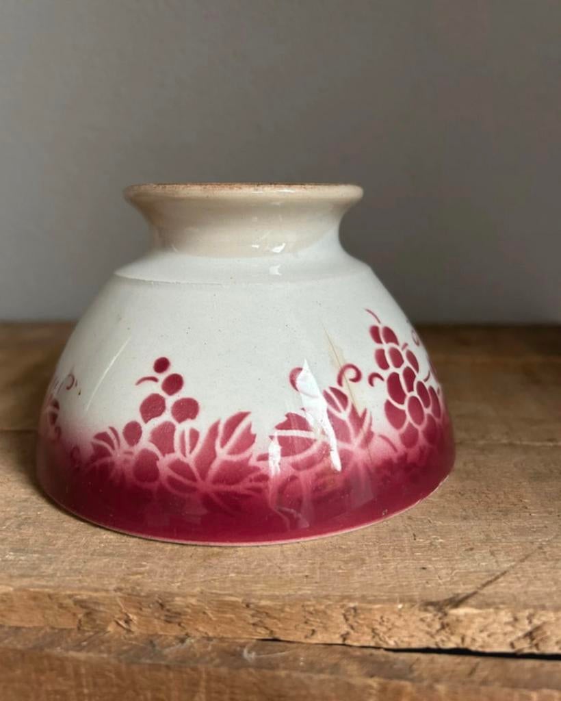 Franse spoelkom druiven rood / wit luneville, Ophalen of Verzenden