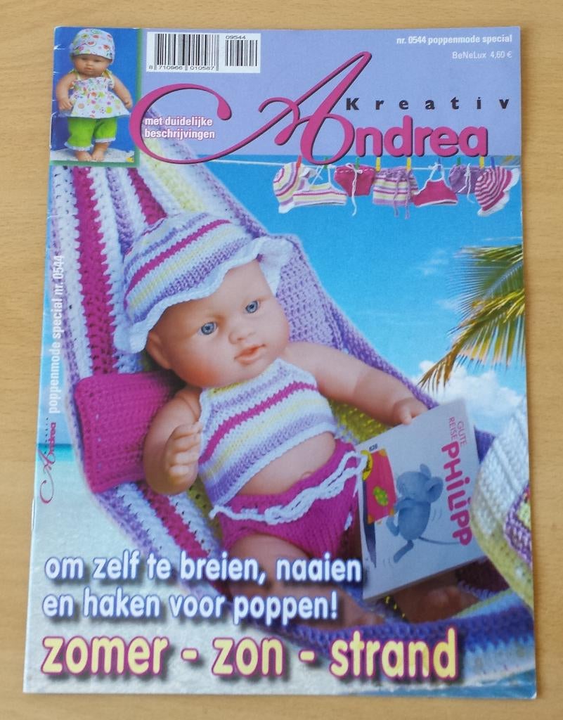 Andrea Kreativ - nr.544 - breien, naaien en haken, Hobby en Vrije tijd, Kledingpatronen, Overige merken, Kind, Ophalen of Verzenden
