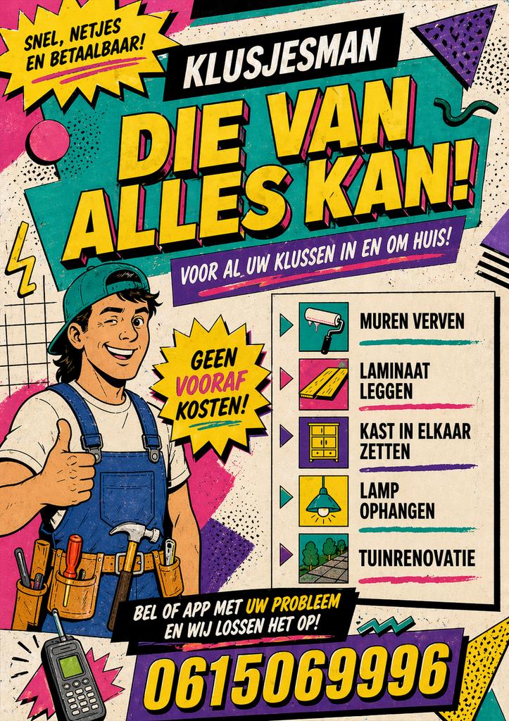 Klusjesman die van alles kan!, Tuin en Terras, Ophalen of Verzenden, Kunststof, Overige typen