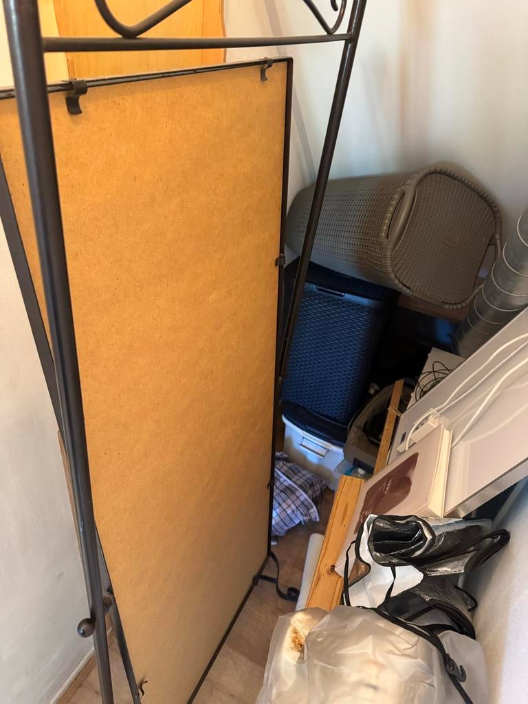 Zwarte staande spiegel met sierlijke details, Ophalen, Minder dan 50 cm, Gebruikt, 150 tot 200 cm