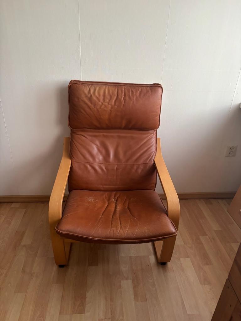 Kunstleren fauteuil Ikea, Ophalen, Gebruikt, 50 tot 75 cm, Leer