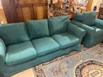 Ektorp ikea 3 persoons bank  in groen stof en fauteuil, Ophalen, 250 tot 300 cm, Gebruikt, 100 tot 125 cm