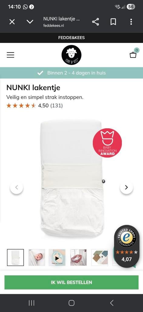 Fedde en Kees Nunki lakentje - Veilig en strak instoppen, Kinderen en Baby's, Ophalen of Verzenden, Gebruikt, Deken