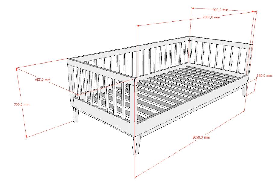 Sezane kajuitbed/bedbank - 90x200 - Clay/walnoot, Kinderen en Baby's, Kinderkamer | Bedden, Niet ingevuld, Niet ingevuld, Niet ingevuld