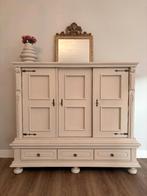Franse landelijke kast – romantisch – krijtverf gebroken wit, Ophalen, Gebruikt, Met deur(en), 100 tot 150 cm