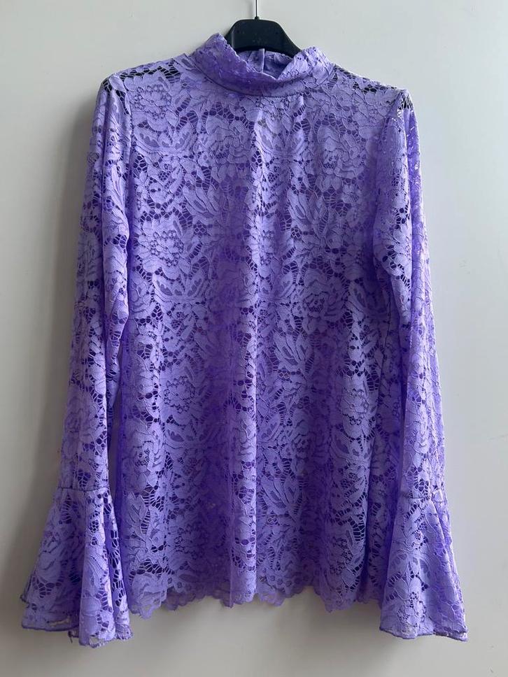 MADE IN ITALY kanten top paars, Kleding | Dames, Tops, Nieuw, Paars, Lange mouw, Verzenden