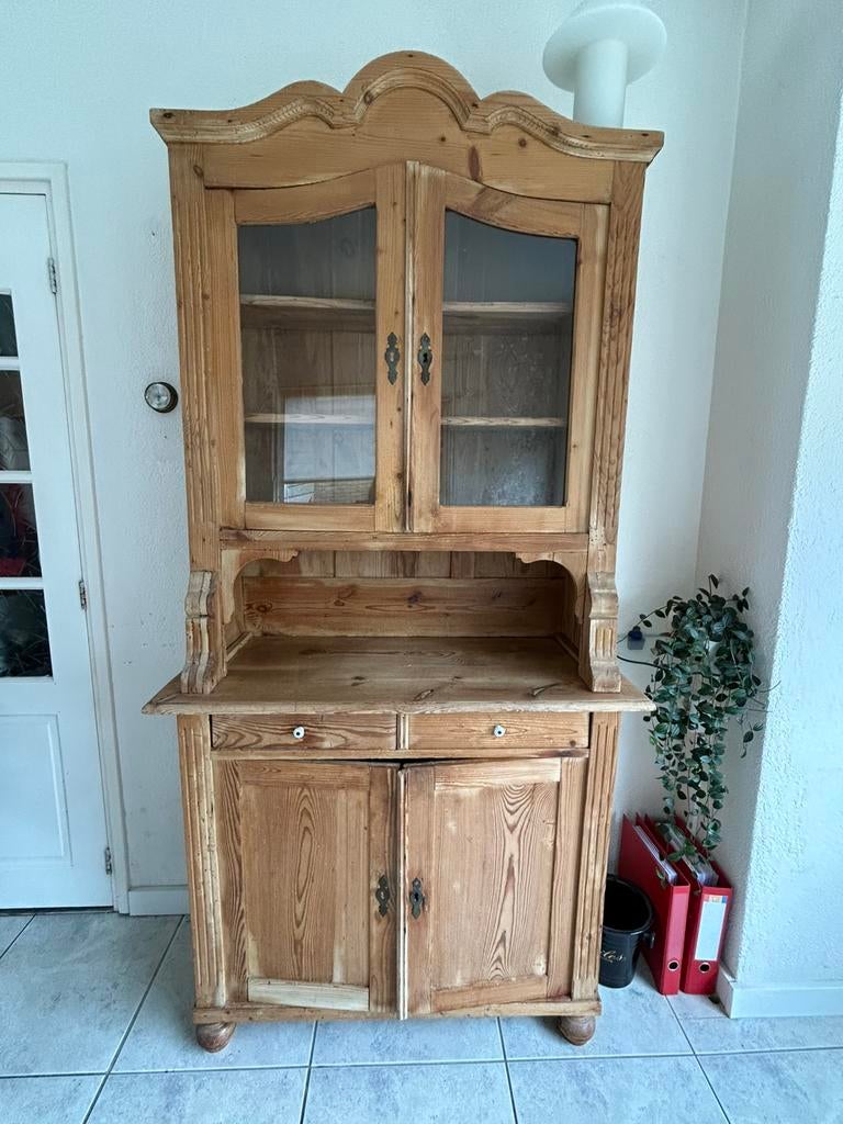 Oud grenen hollandse buffetkast, Ophalen, Gebruikt, 200 cm of meer, Grenenhout