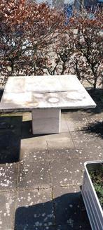 Echt marmeren tafel 120x 120 cm met voet, Ophalen of Verzenden, Gebruikt, Rechthoekig, Hout