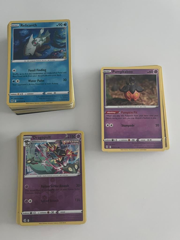 Pokemon Bulk kaarten Sets: /198, /185, /195, /203, /265., Foil, Nieuw, Meerdere kaarten, Ophalen of Verzenden