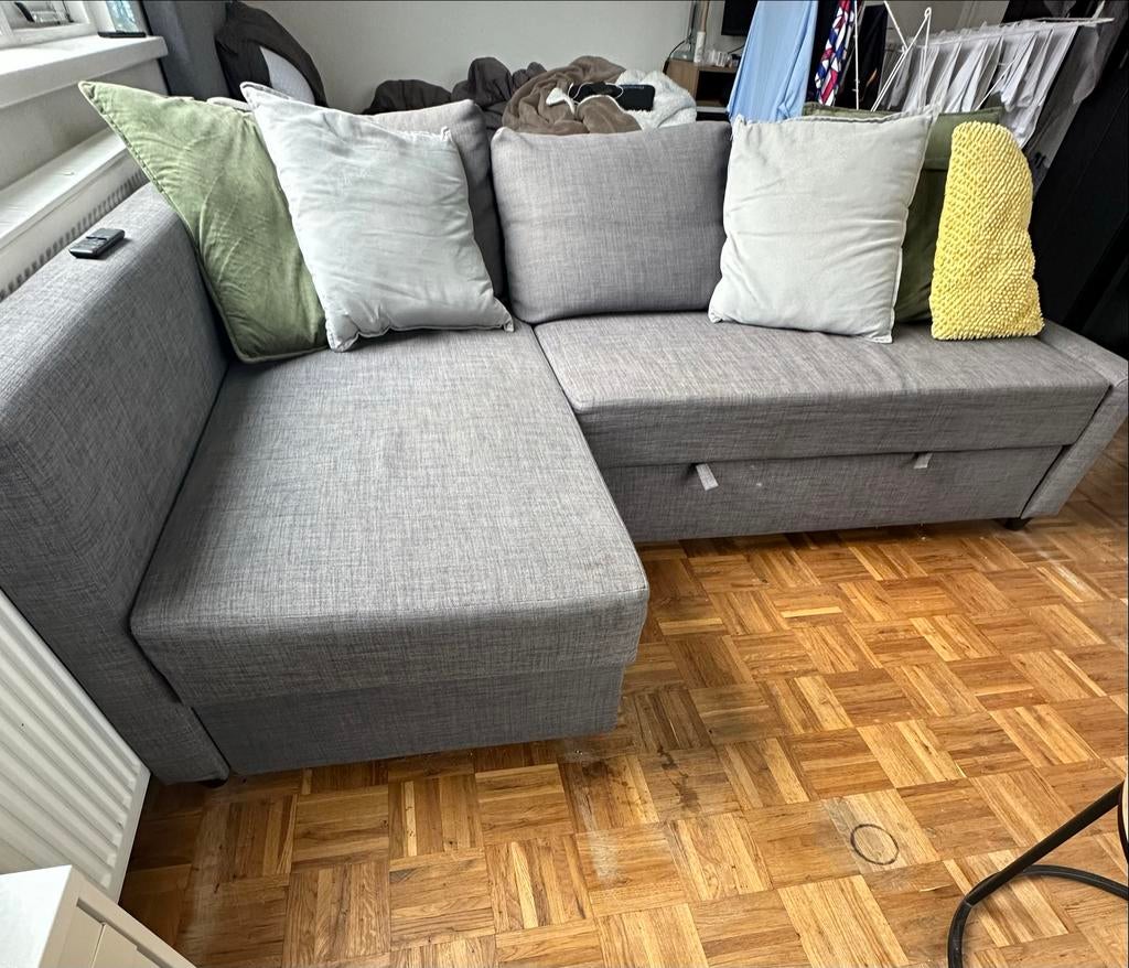 IKEA Friheten Hoekslaapbank - Grijs, met opbergruimte, Ophalen, Tweepersoons, 140 cm, Zo goed als nieuw