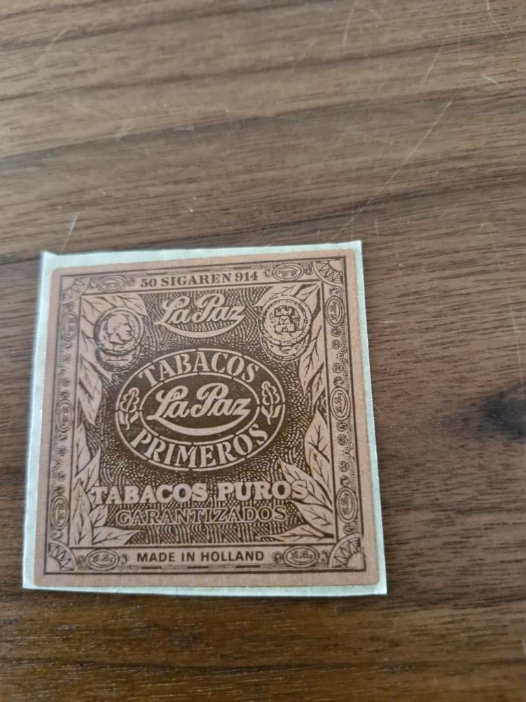 6861 La Paz sigaren etiket Sticker, Ophalen of Verzenden
