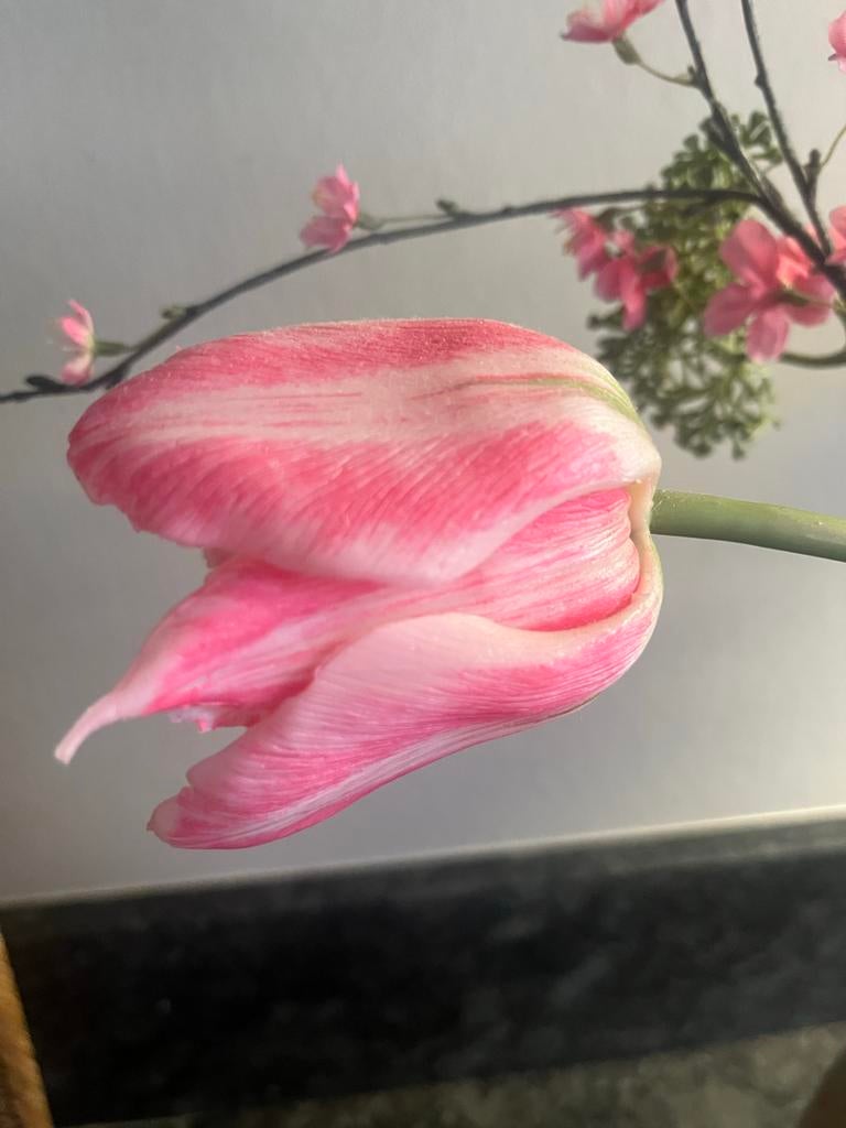 Olijfgroene kruik met zijde bloemen - Landelijke stijl, Huis en Inrichting, Woonaccessoires | Vazen, Nieuw, Groen, Minder dan 50 cm