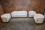 Als NIEUW! witte leren Zanotta Onda designbank + fauteuils, Huis en Inrichting, Driepersoons, 75 tot 100 cm, Ophalen of Verzenden