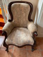 Mahonie hout/stof; Klassieke fauteuil‼️, Ophalen
