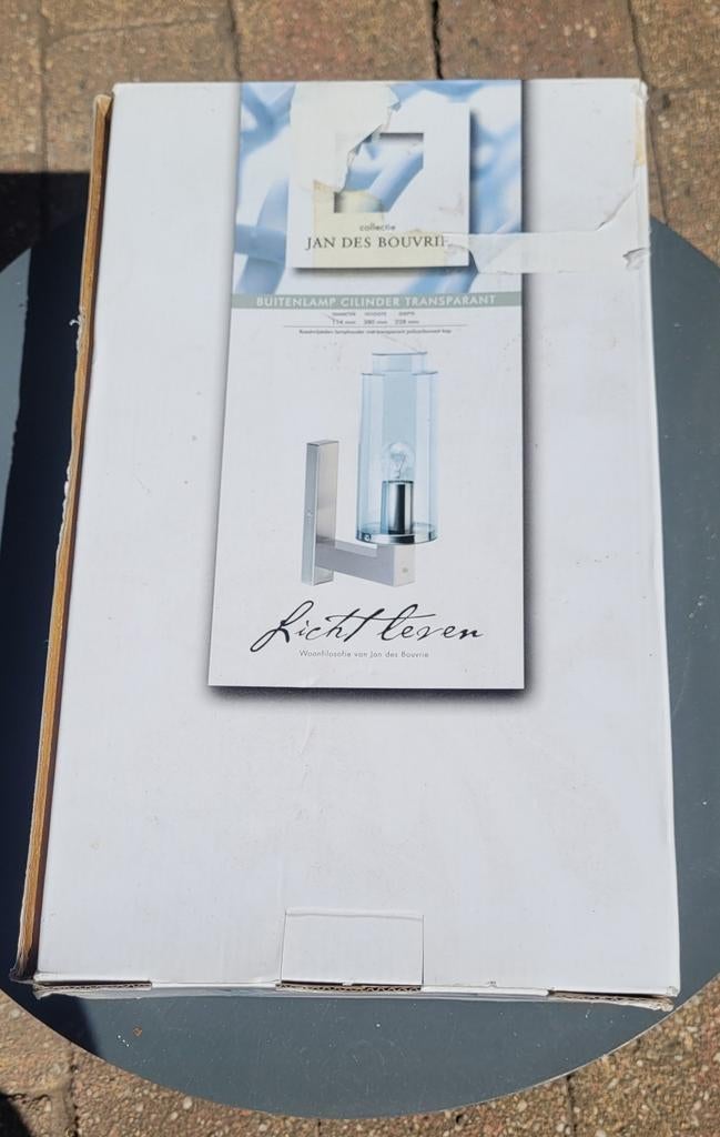 Buitenlamp Cilinder Transparant - Jan des Bouvrie, Tuin en Terras, Buitenverlichting, Minder dan 50 watt, Wandlamp, Nieuw, Ophalen of Verzenden