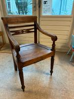 kloosterstoel, teakhouten stoel, Huis en Inrichting, Ophalen, Bruin, Zo goed als nieuw, Eén