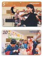 Zwitserland, 2 telefoonkaarten, momenten, Ophalen of Verzenden, Buitenland