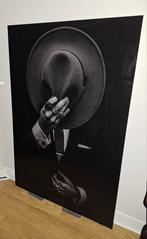 Plexiglas schilderij man met hoed, Ophalen of Verzenden, Zo goed als nieuw, Schilderij, 75 tot 100 cm