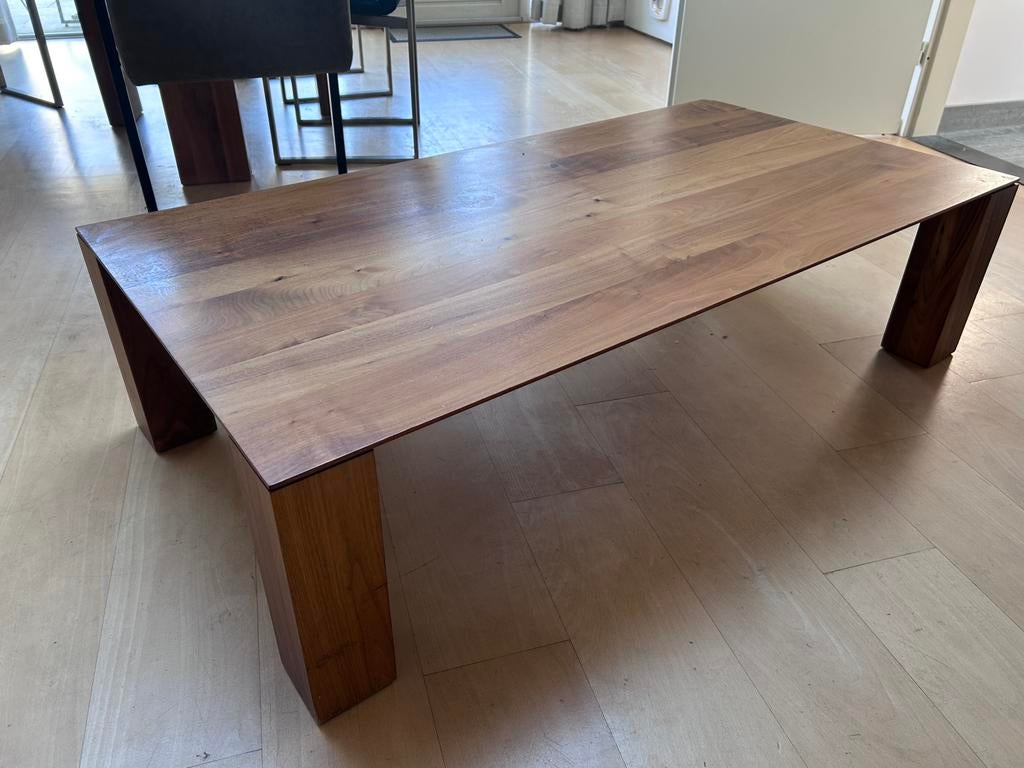 Goossens salontafel van notenhout, Ophalen, 100 tot 150 cm, 50 tot 100 cm, Zo goed als nieuw