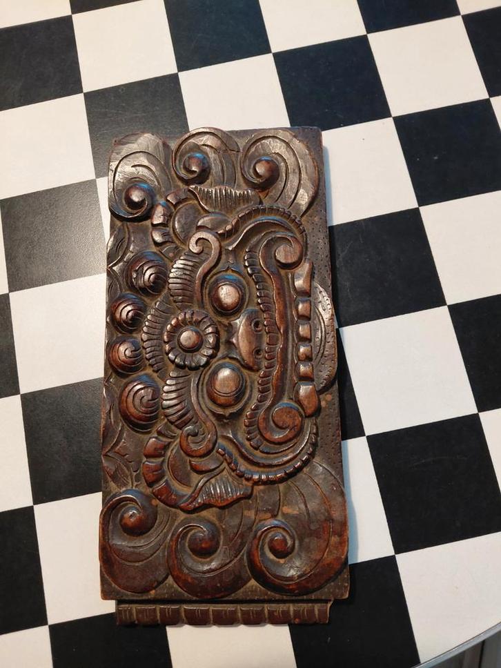 Antiek houten paneel houtsnijwerk indonesie?, Antiek en Kunst, Antiek | Woonaccessoires, Ophalen of Verzenden