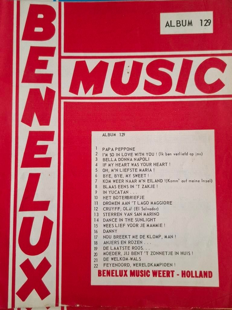 Benelux Music Album 129 Gitaar Bladmuziek - Redelijke Staat, Ophalen of Verzenden, Thema, Populair, Gitaar