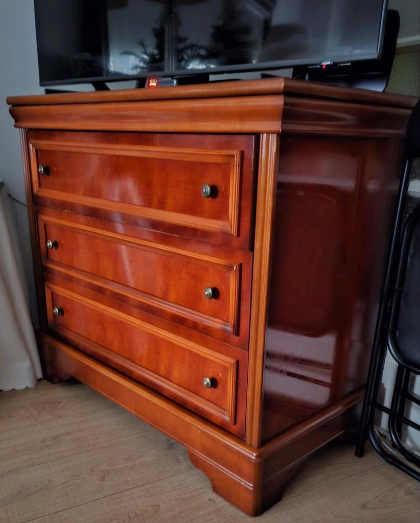 Kersenhouten ladekast / tv-meubel, Ophalen, Gebruikt, 50 tot 100 cm, 3 of 4 laden